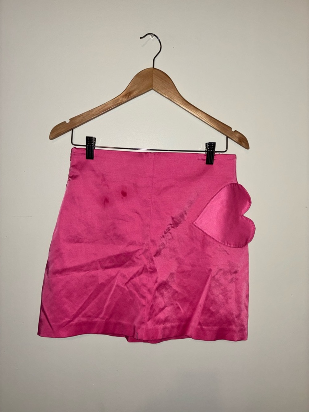 Zara Pink Heart Pocket Mini Skirt Size Medium Fits Small Y2K